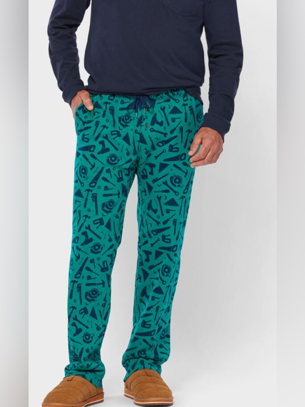 Duluth Men's Lumber Jams Cotton Pajama Bottoms Size XL x 32” Green